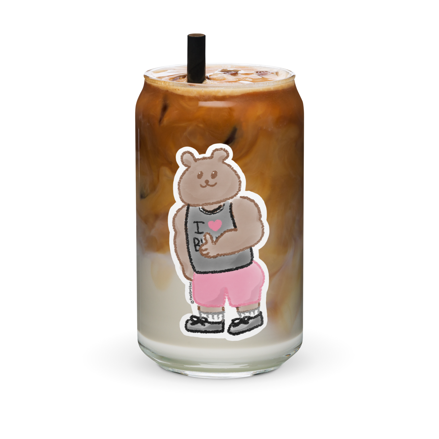 π» Athletic ToniBear Can-Shaped Glass Cup π»