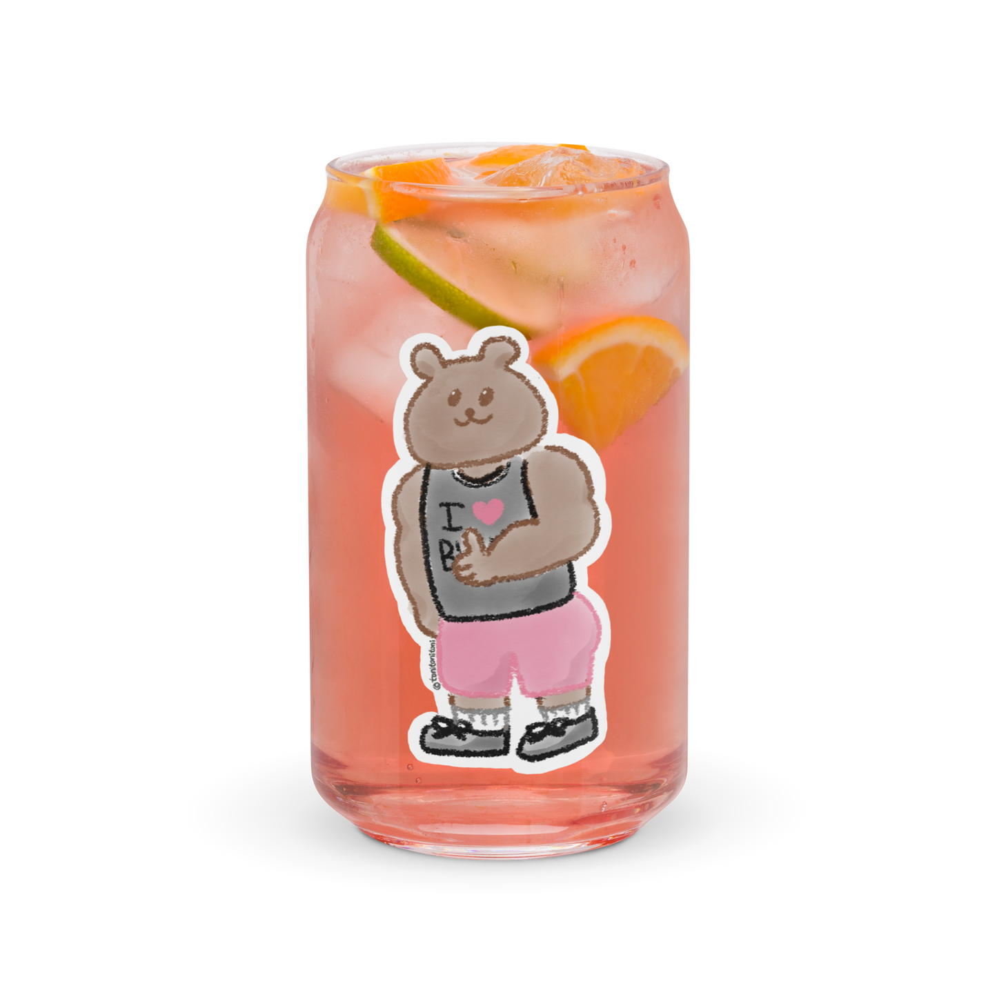 π» Athletic ToniBear Can-Shaped Glass Cup π»