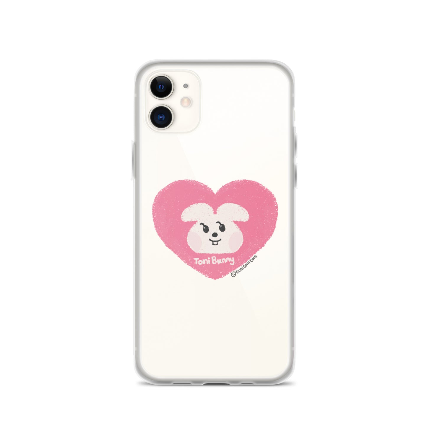 π ToniBunny Pink Heart iPhone Clear Case π