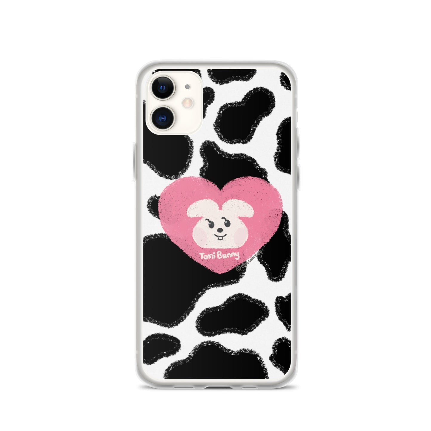 π ToniBunny Pink Heart Cow Print Edition iPhone Clear Case π