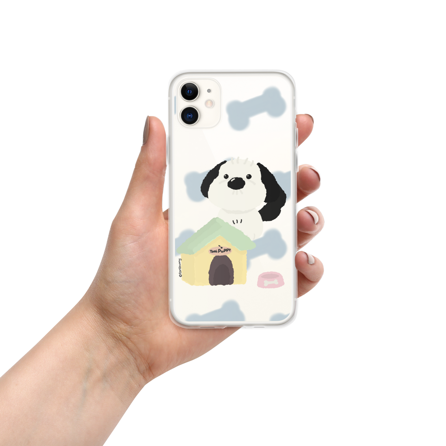 🐾 Blue Pattern ToniPuppy iPhone Clear Case 🐾