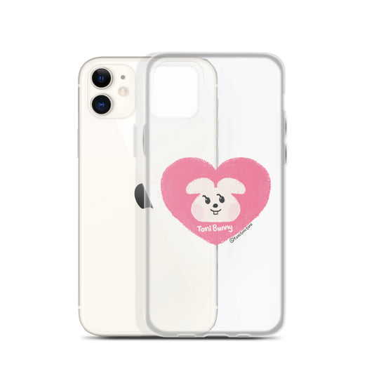 π ToniBunny Pink Heart iPhone Clear Case π