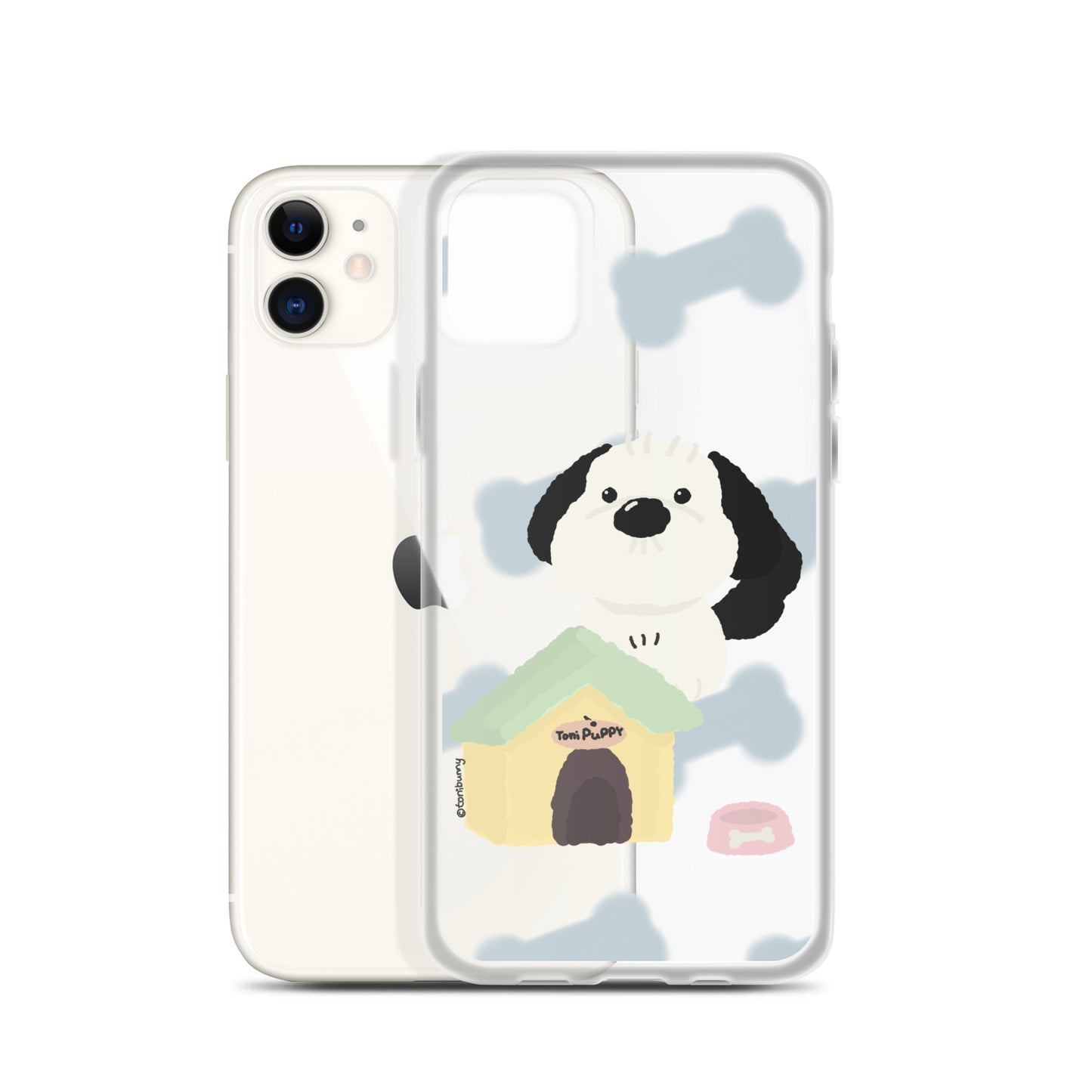 🐾 Blue Pattern ToniPuppy iPhone Clear Case 🐾