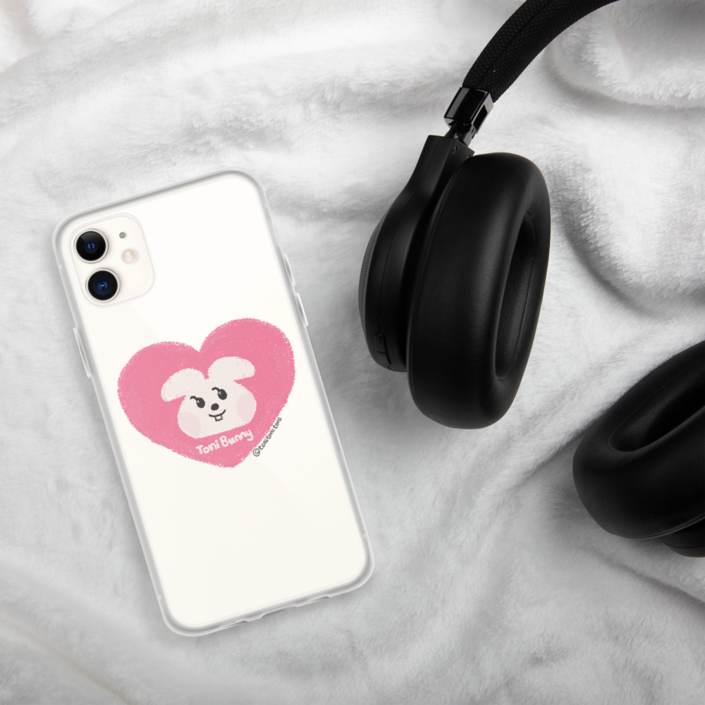 π ToniBunny Pink Heart iPhone Clear Case π