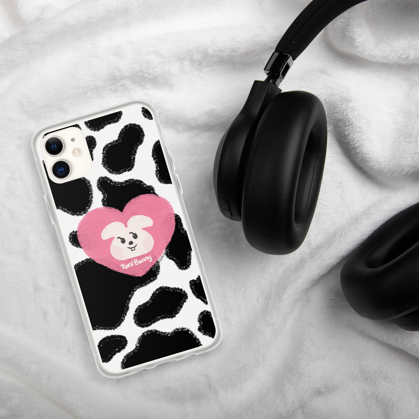 π ToniBunny Pink Heart Cow Print Edition iPhone Clear Case π