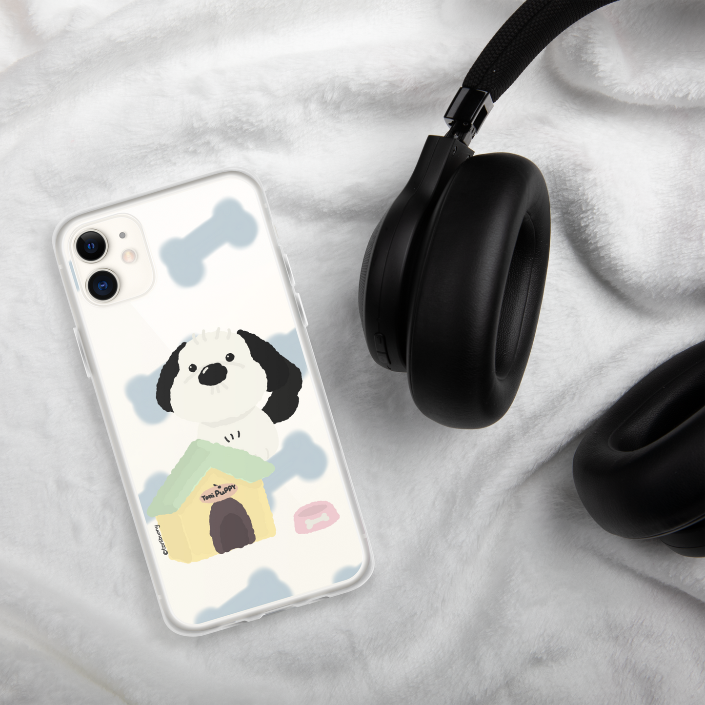 🐾 Blue Pattern ToniPuppy iPhone Clear Case 🐾