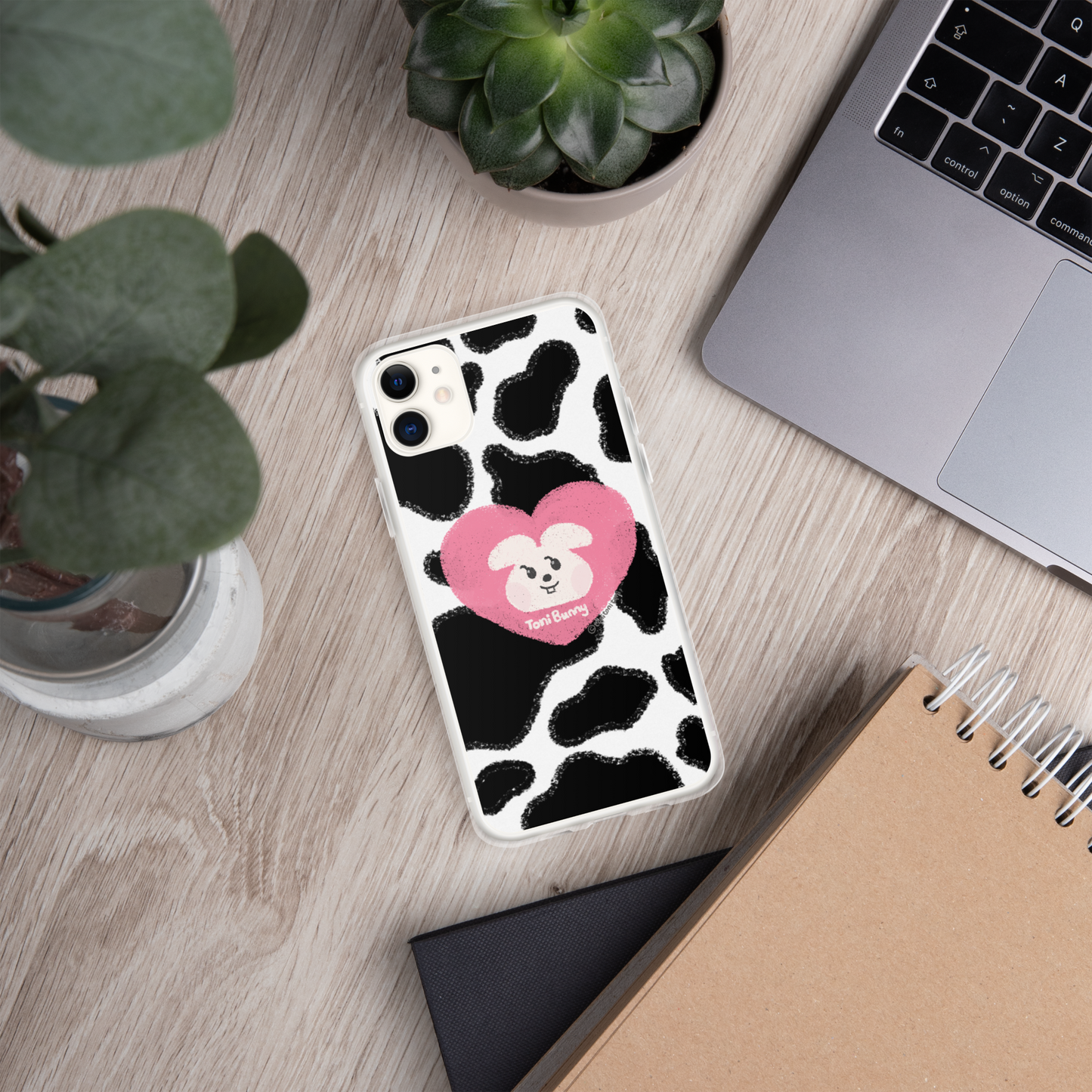 π ToniBunny Pink Heart Cow Print Edition iPhone Clear Case π