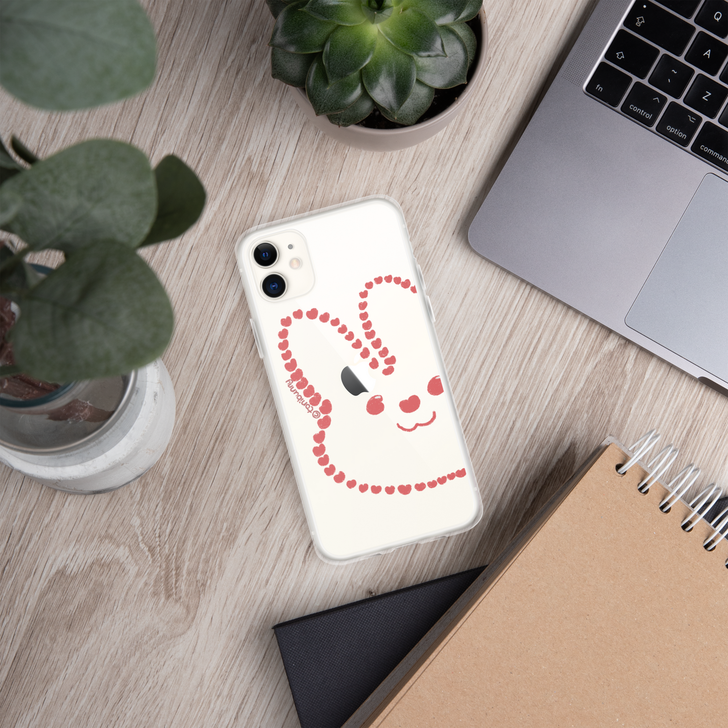 💖 Heart Bunny iPhone Clear Case 💖