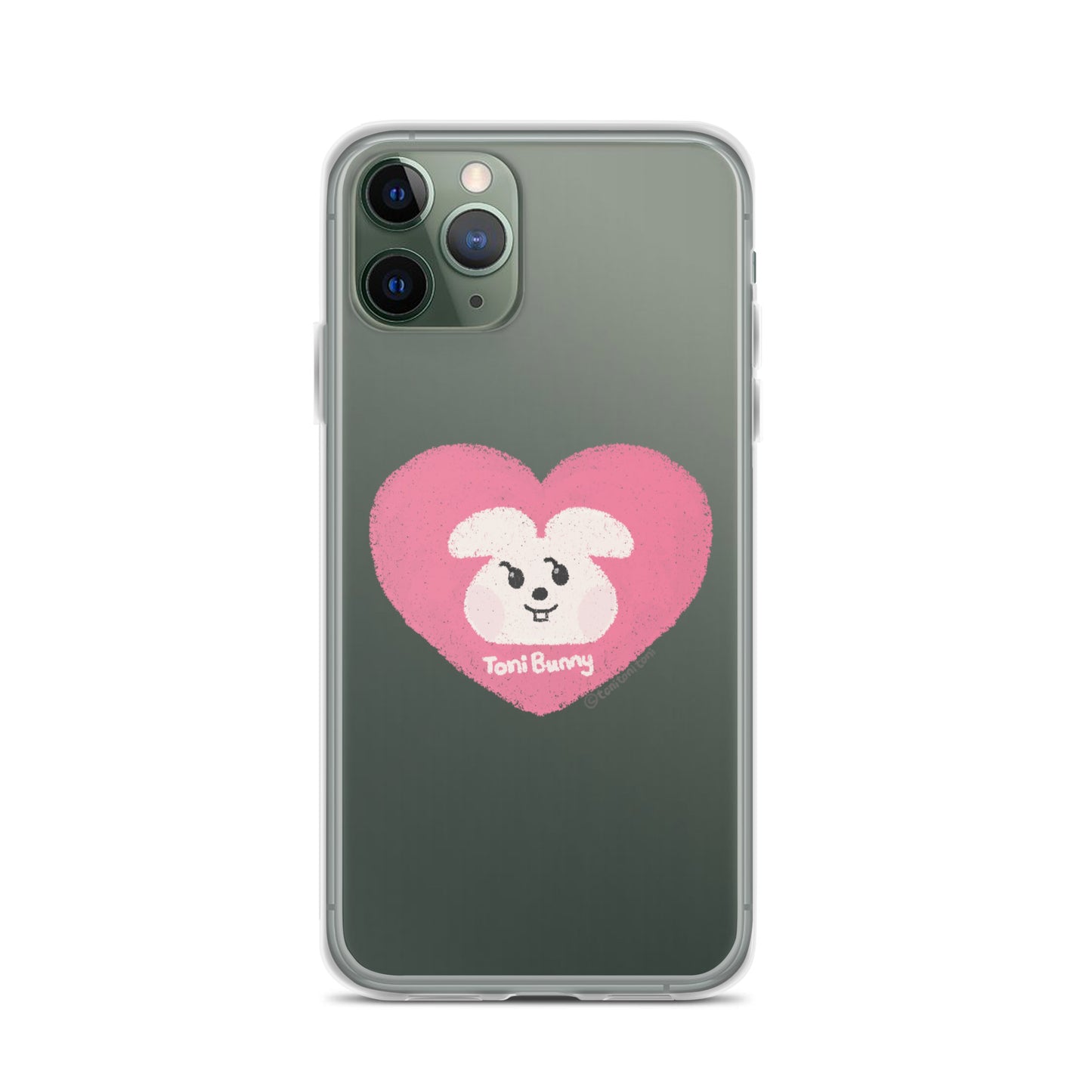 π ToniBunny Pink Heart iPhone Clear Case π