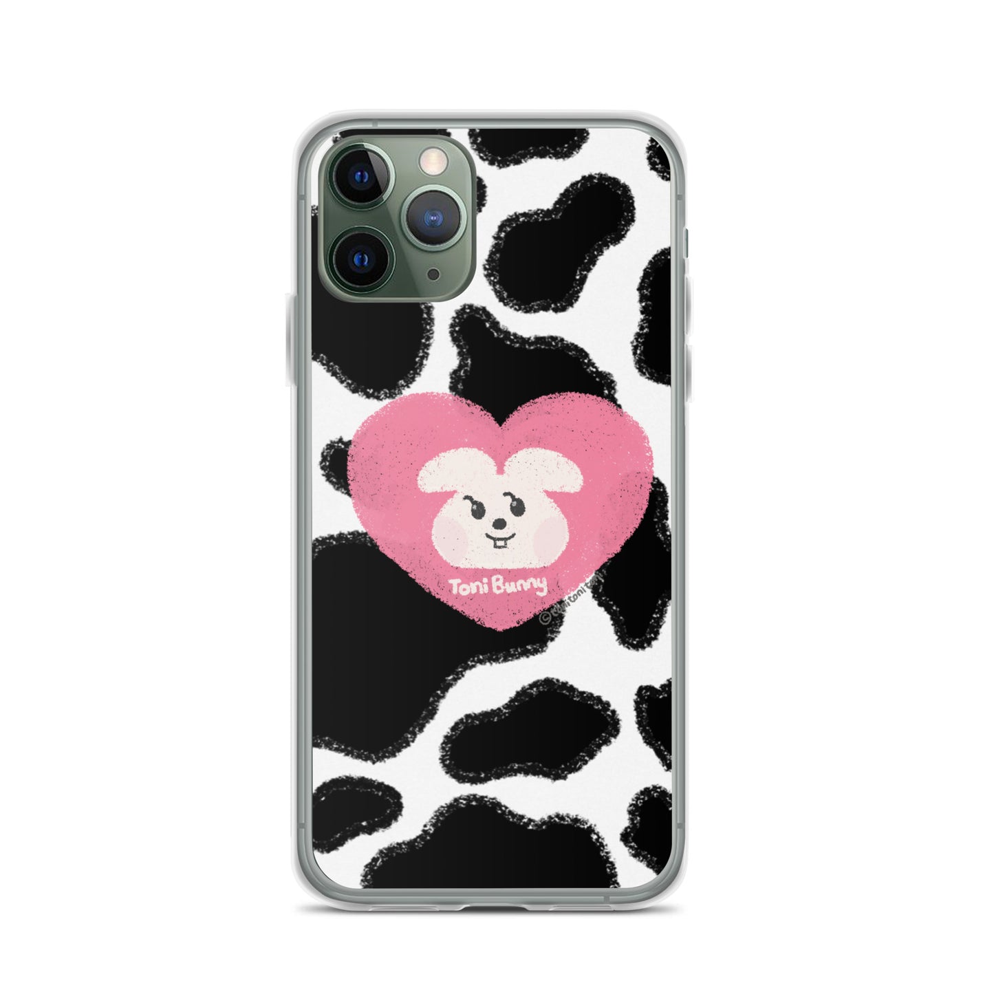 π ToniBunny Pink Heart Cow Print Edition iPhone Clear Case π