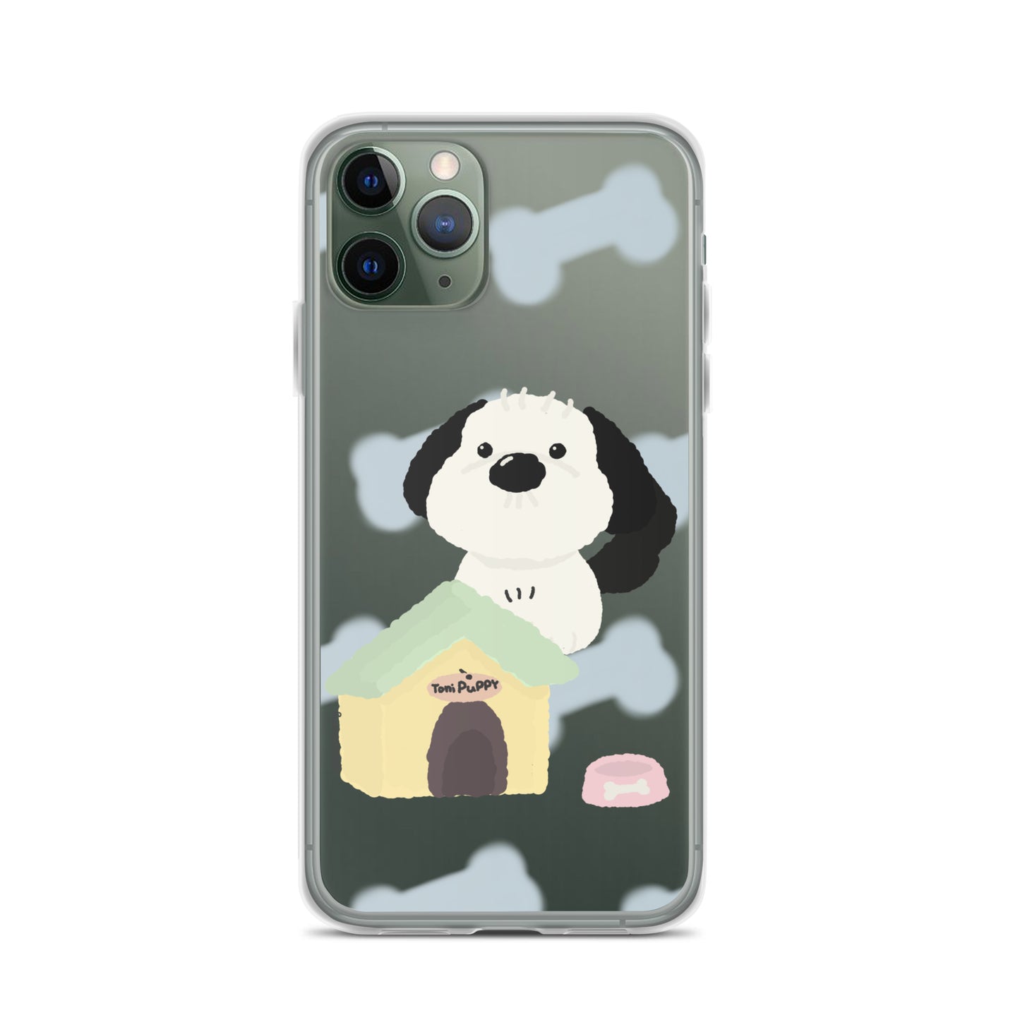 🐾 Blue Pattern ToniPuppy iPhone Clear Case 🐾