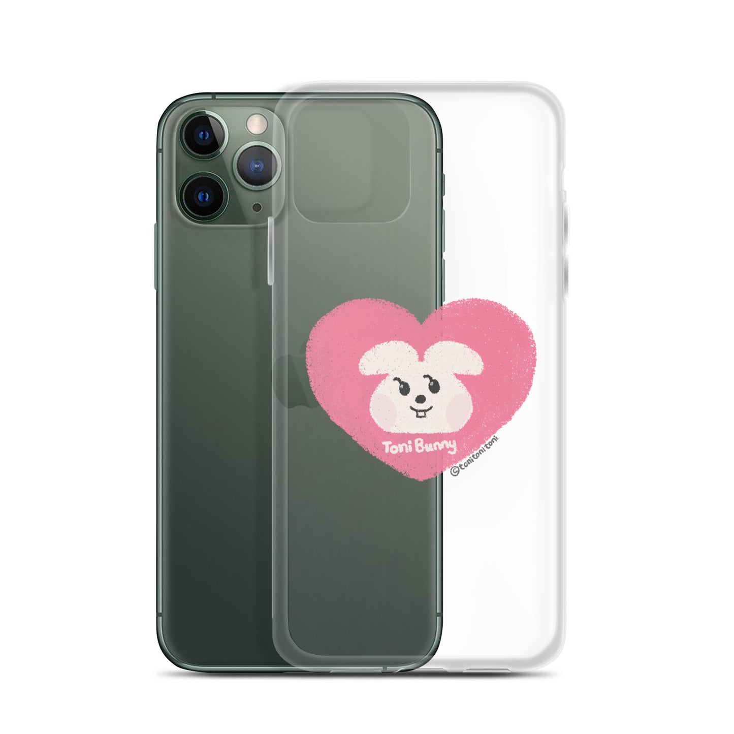 π ToniBunny Pink Heart iPhone Clear Case π