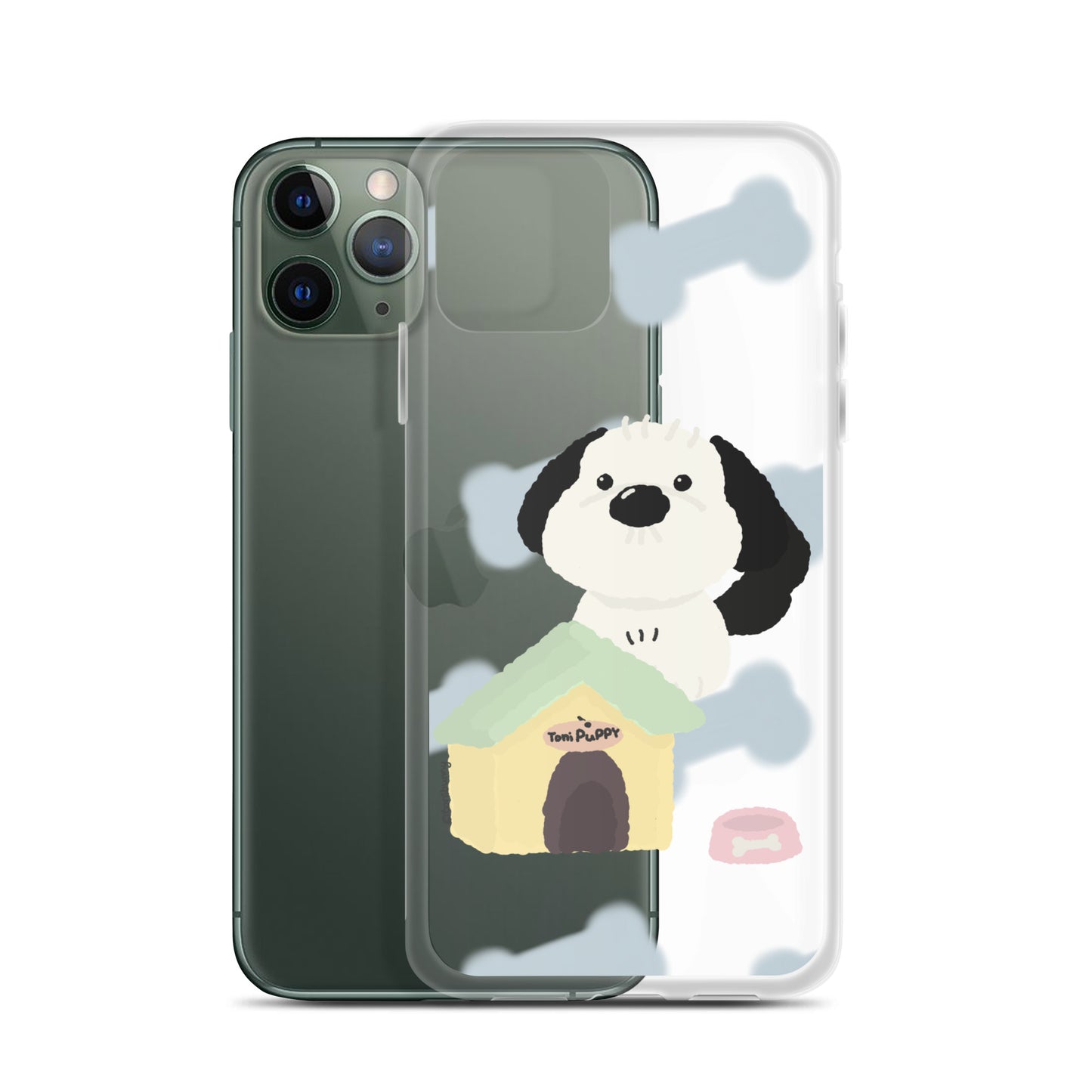 🐾 Blue Pattern ToniPuppy iPhone Clear Case 🐾