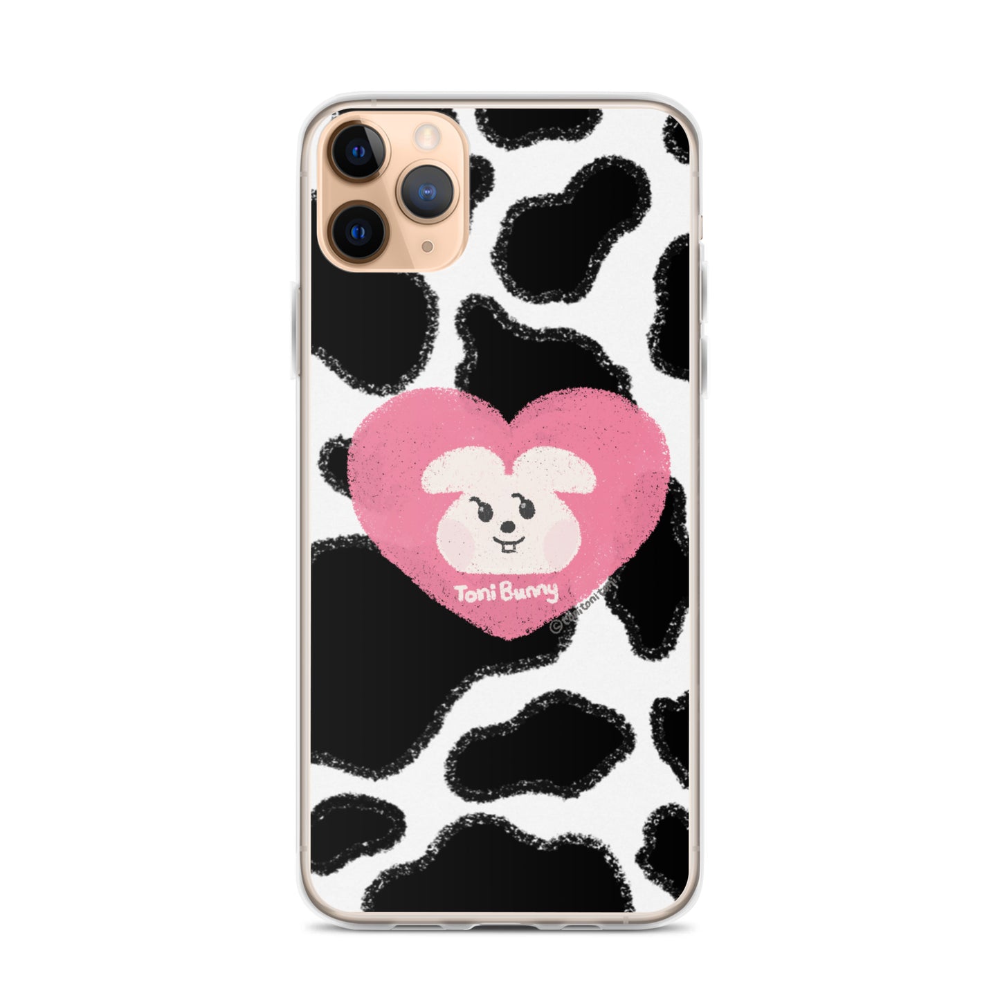 π ToniBunny Pink Heart Cow Print Edition iPhone Clear Case π