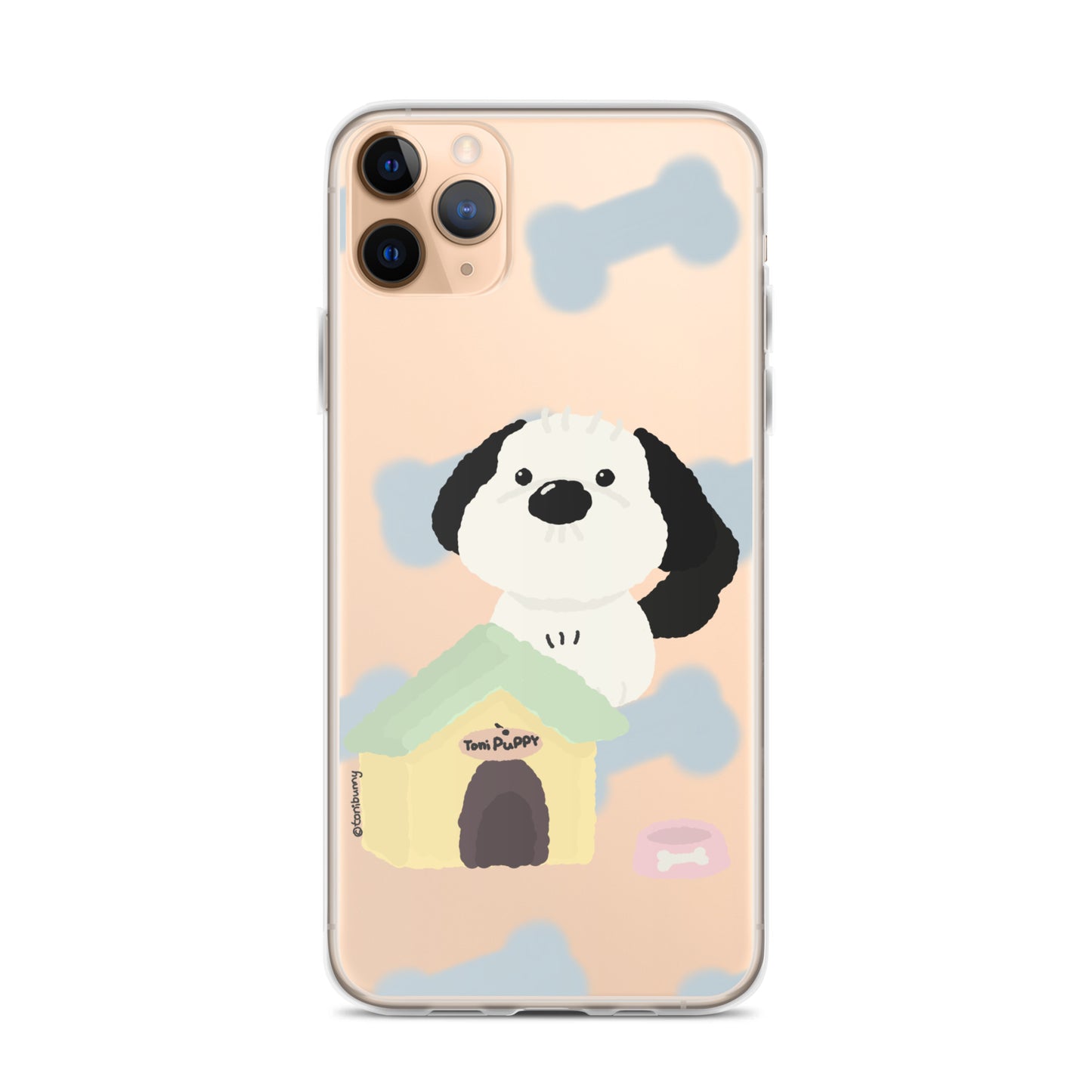 🐾 Blue Pattern ToniPuppy iPhone Clear Case 🐾