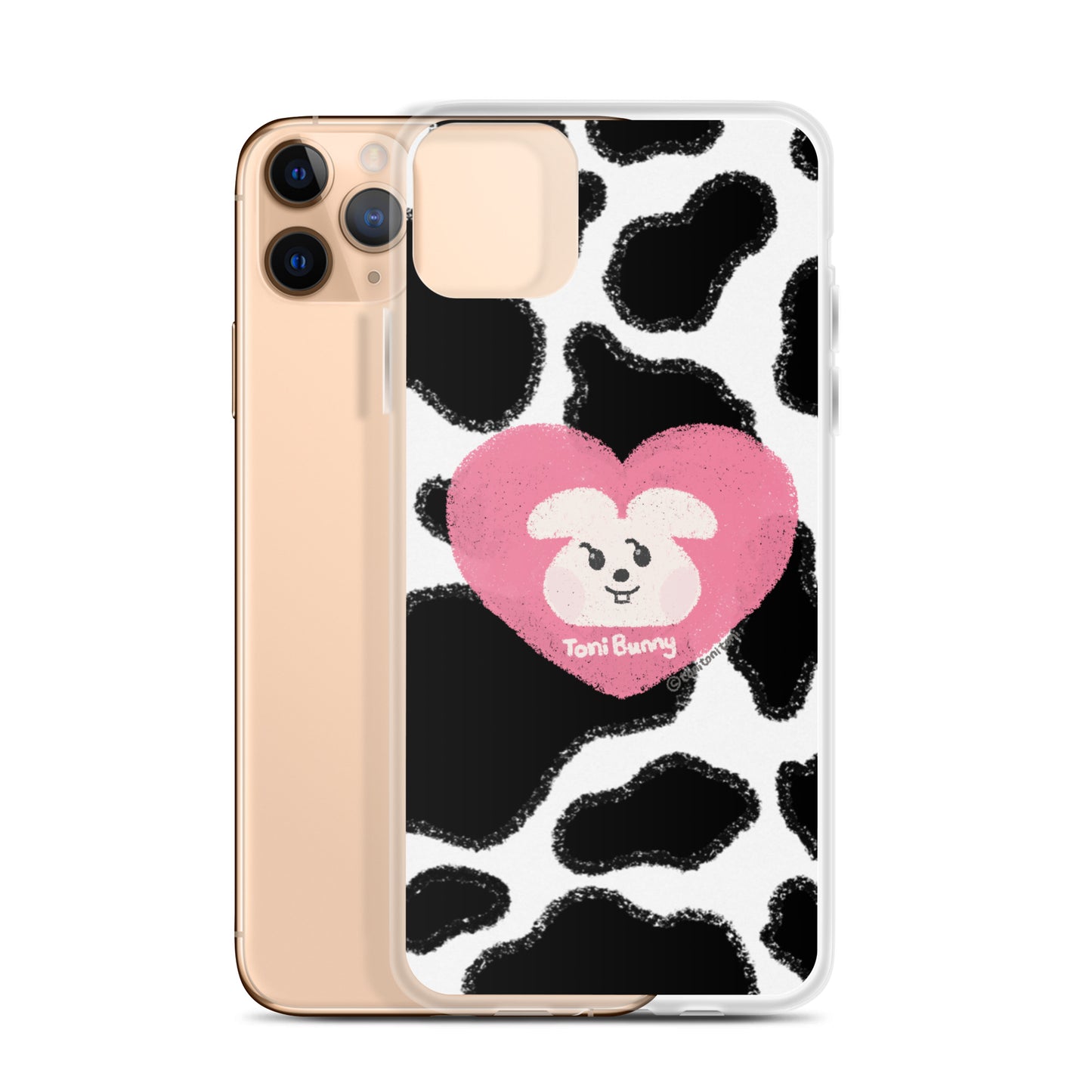 π ToniBunny Pink Heart Cow Print Edition iPhone Clear Case π