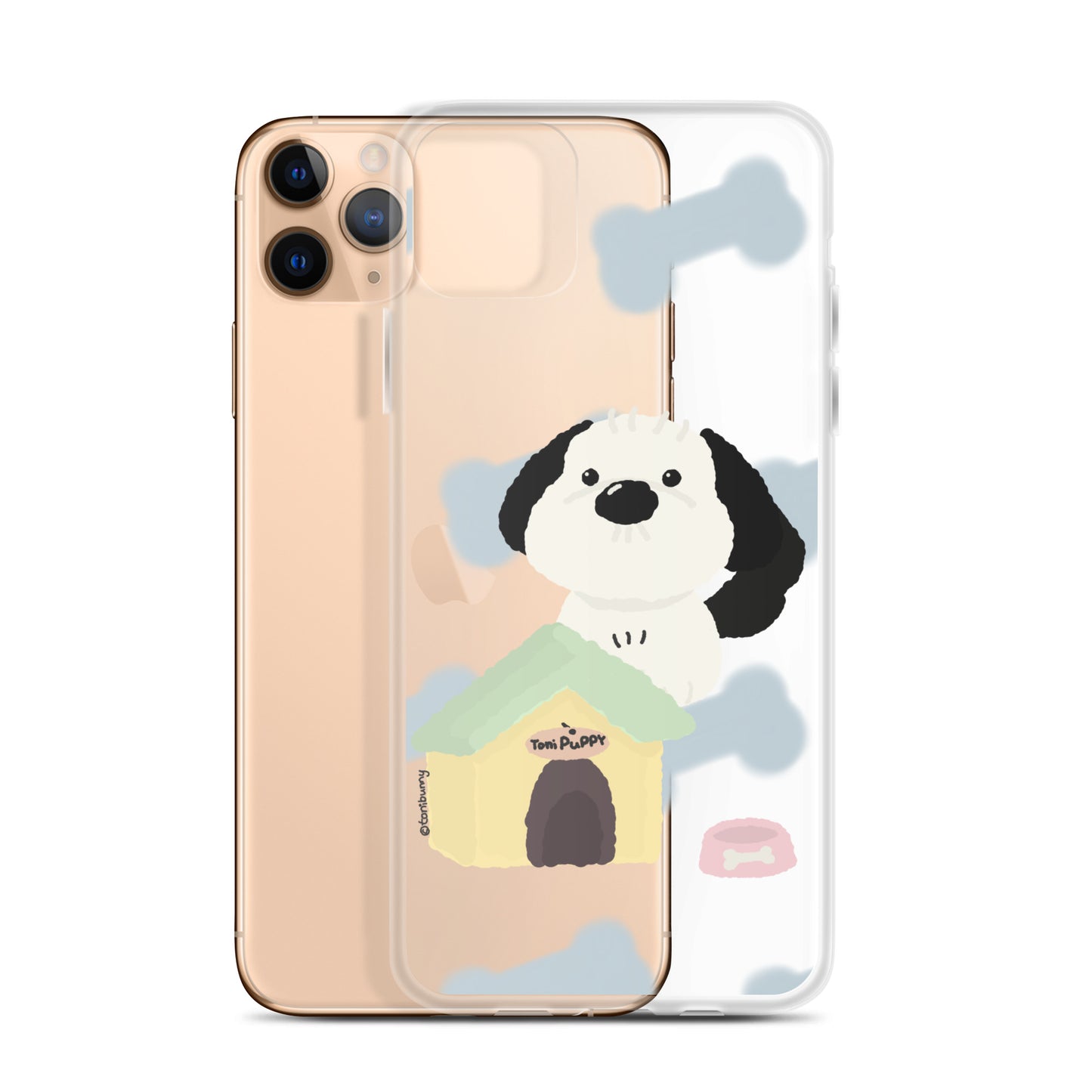 🐾 Blue Pattern ToniPuppy iPhone Clear Case 🐾