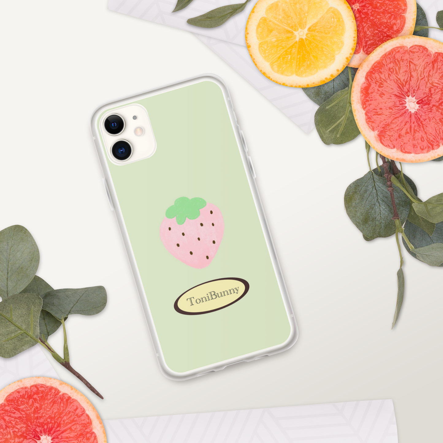 ๐ Green Strawberry iPhone Clear Case๐