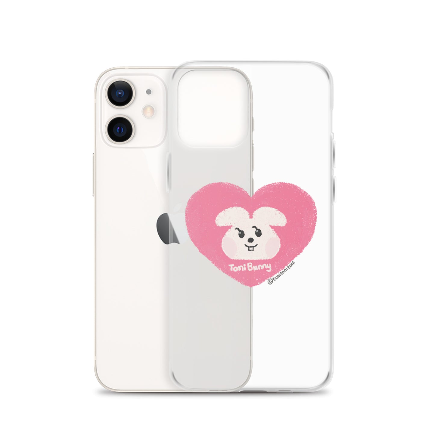 π ToniBunny Pink Heart iPhone Clear Case π