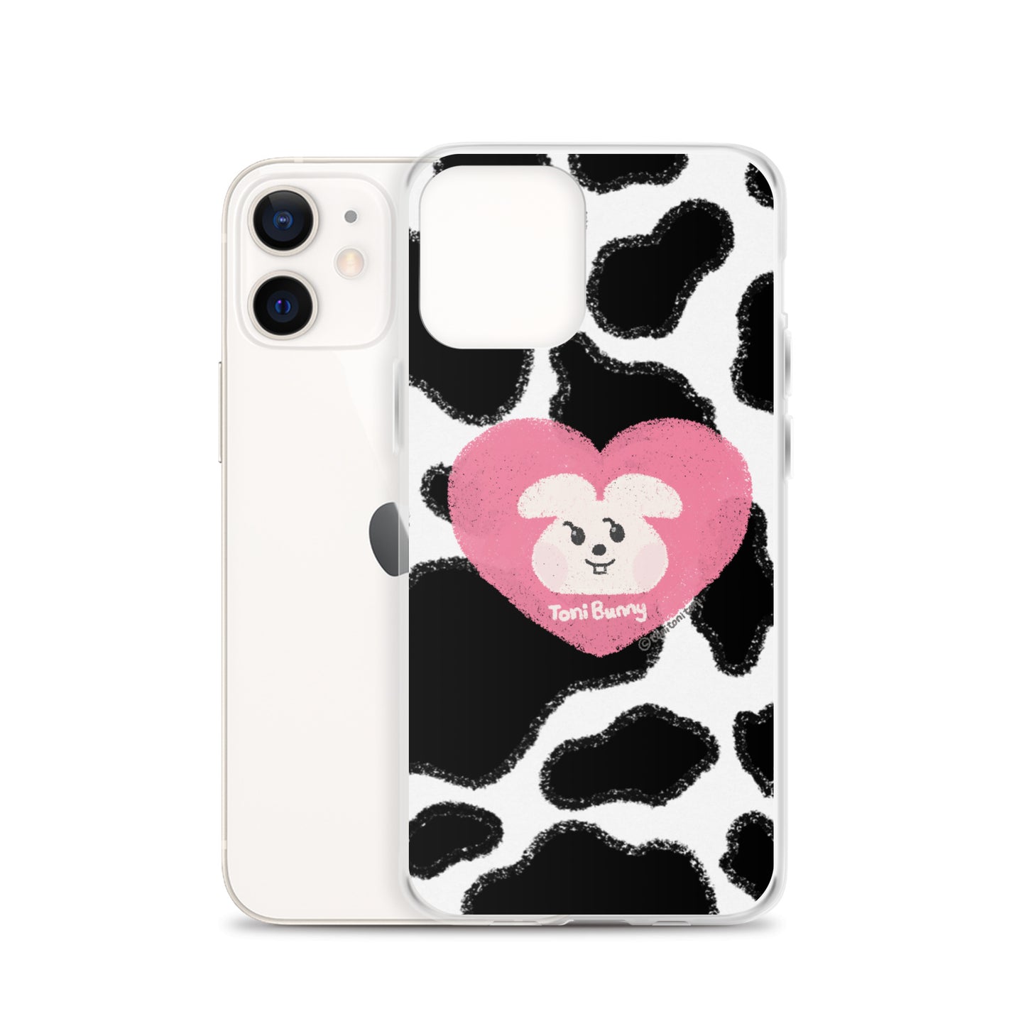 π ToniBunny Pink Heart Cow Print Edition iPhone Clear Case π