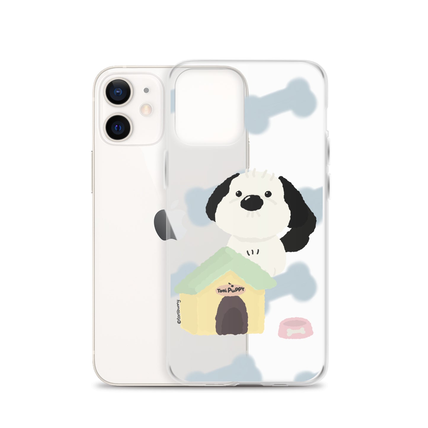 🐾 Blue Pattern ToniPuppy iPhone Clear Case 🐾