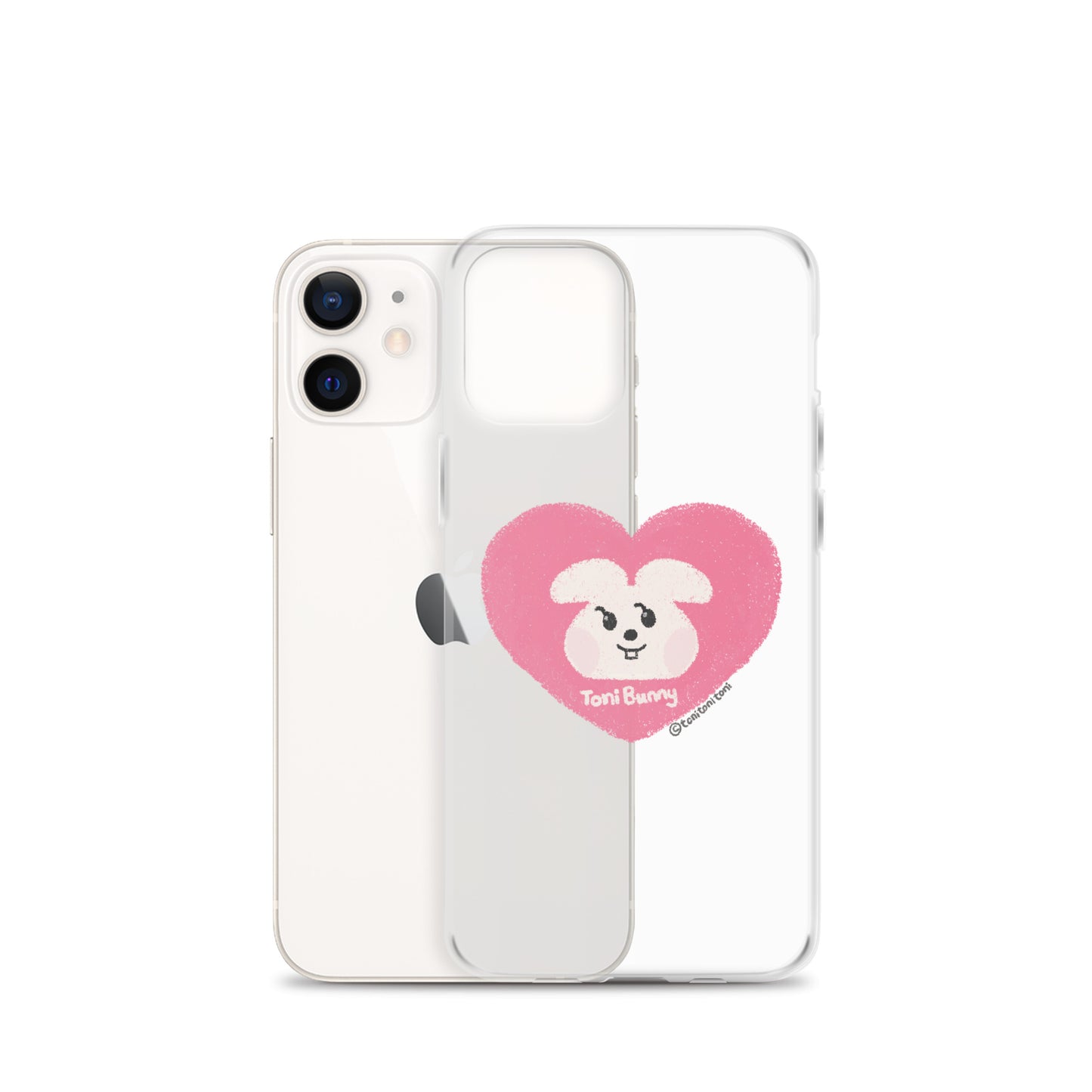 π ToniBunny Pink Heart iPhone Clear Case π