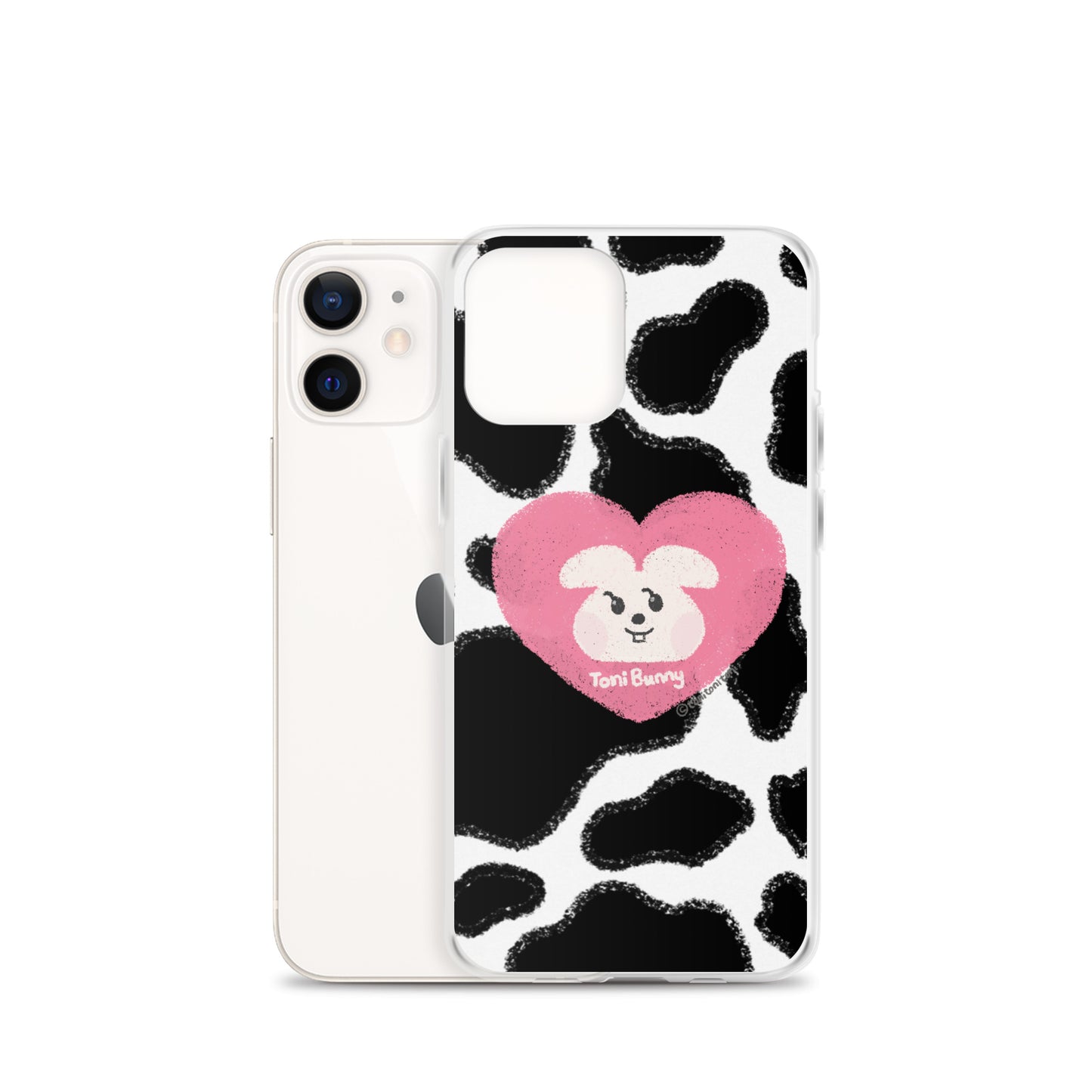 π ToniBunny Pink Heart Cow Print Edition iPhone Clear Case π