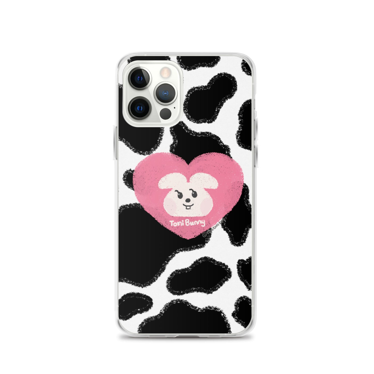 π ToniBunny Pink Heart Cow Print Edition iPhone Clear Case π