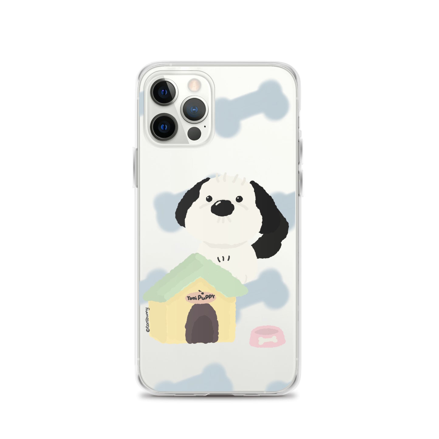 🐾 Blue Pattern ToniPuppy iPhone Clear Case 🐾