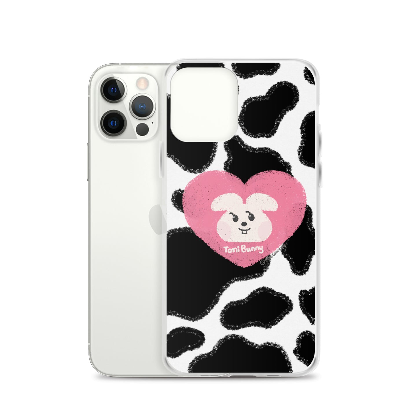 π ToniBunny Pink Heart Cow Print Edition iPhone Clear Case π