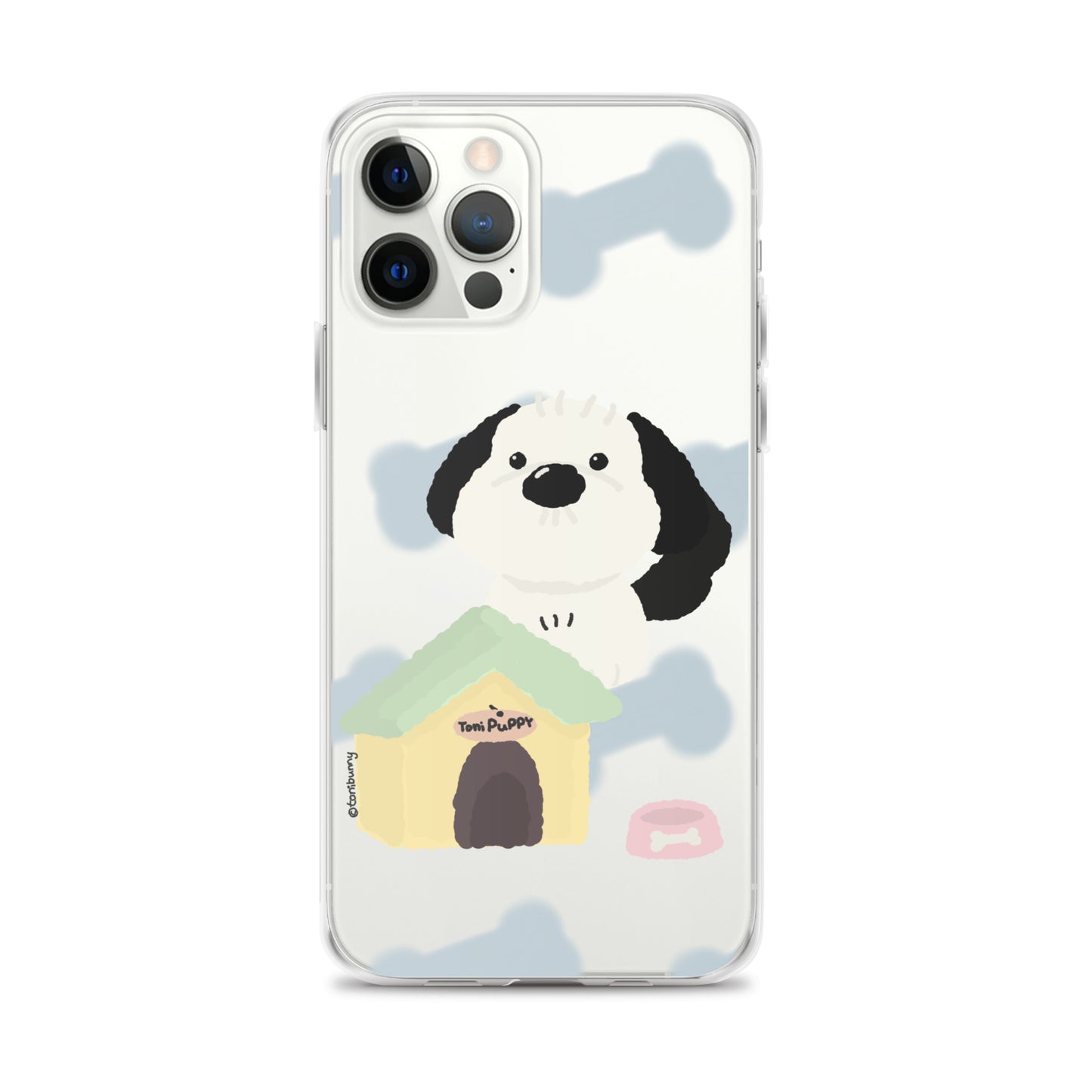 🐾 Blue Pattern ToniPuppy iPhone Clear Case 🐾