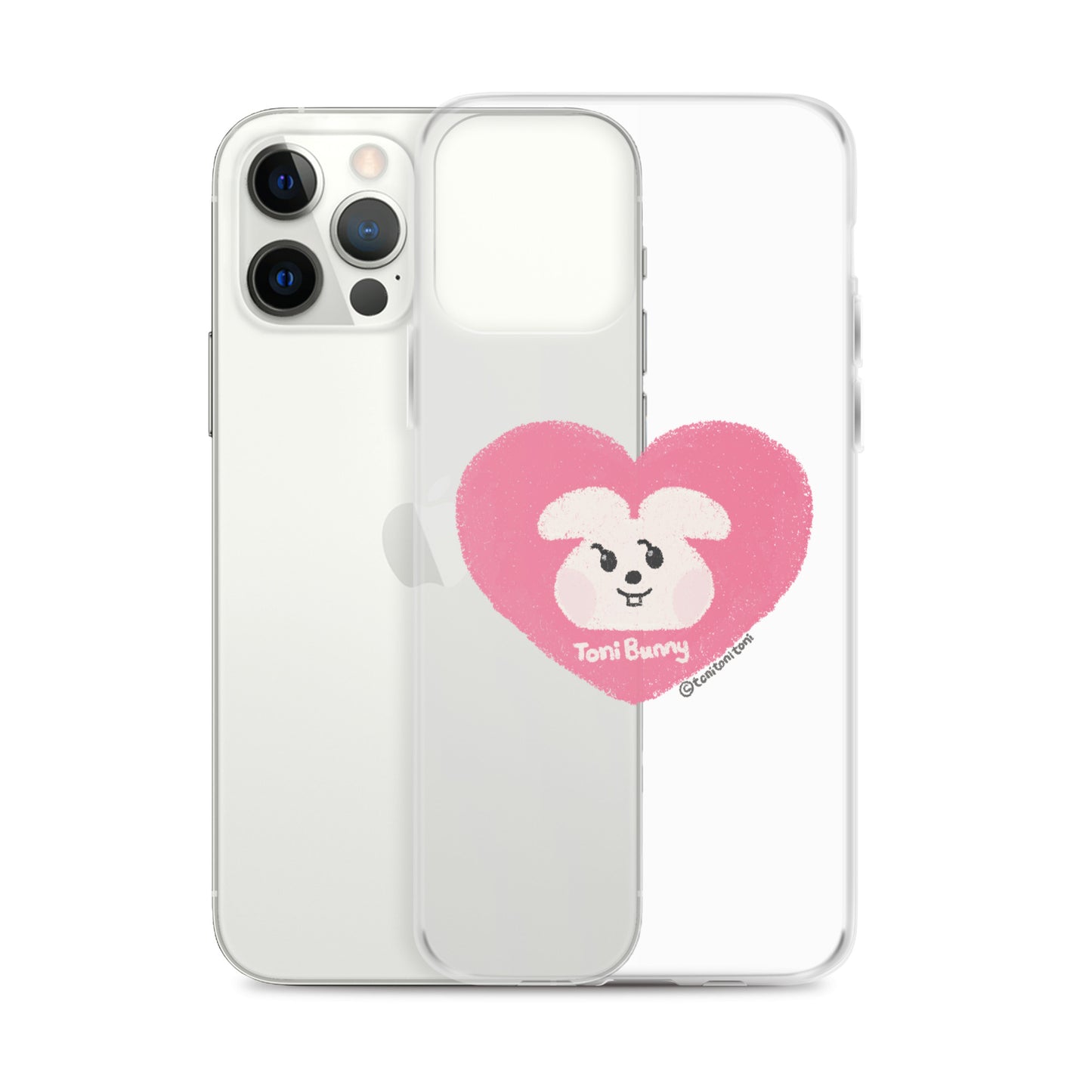 π ToniBunny Pink Heart iPhone Clear Case π