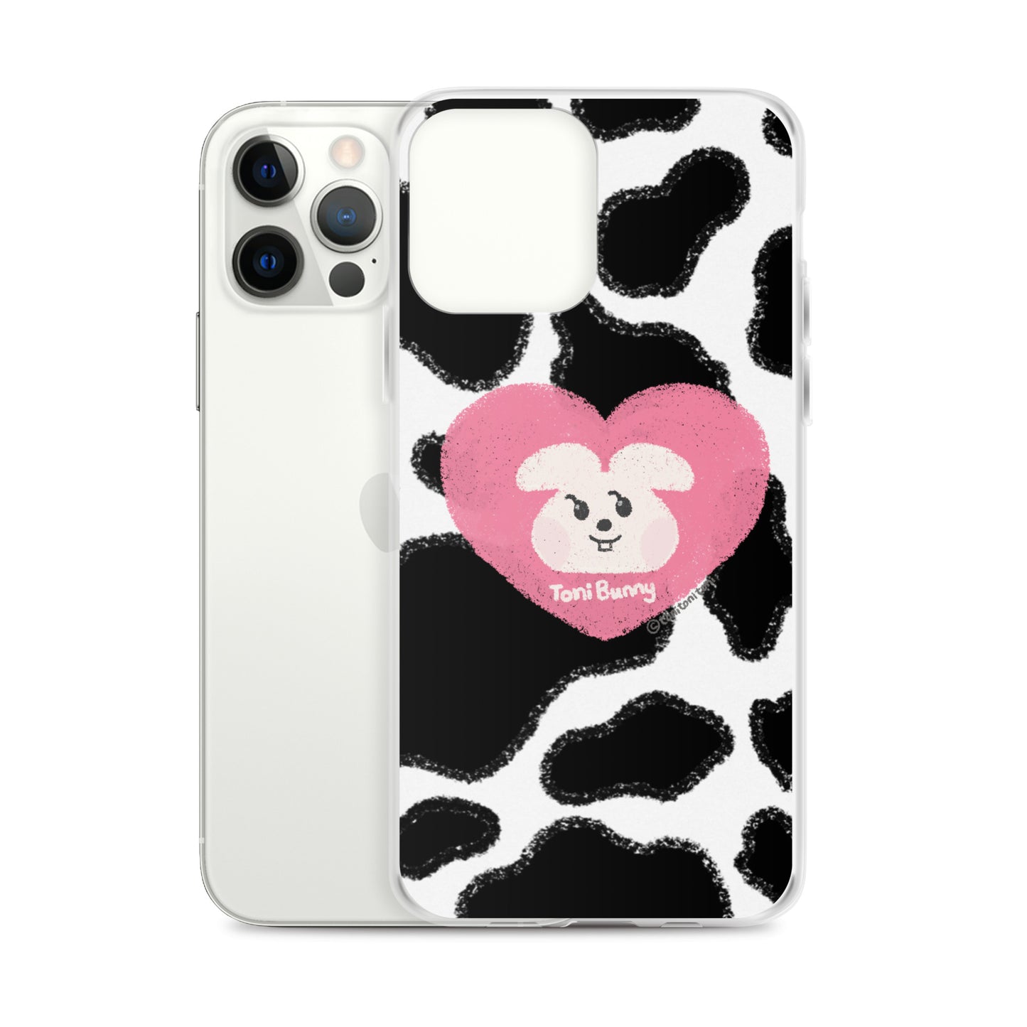 π ToniBunny Pink Heart Cow Print Edition iPhone Clear Case π