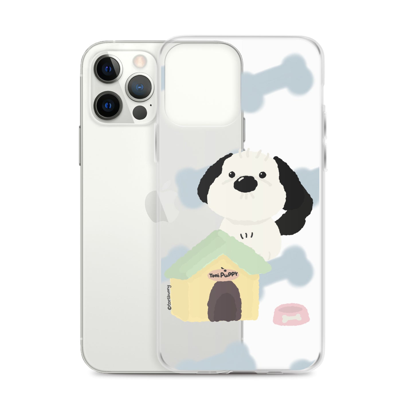 🐾 Blue Pattern ToniPuppy iPhone Clear Case 🐾