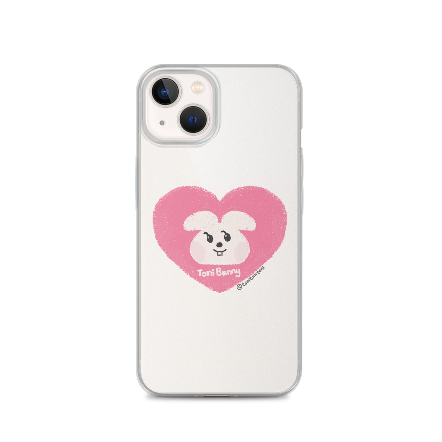 π ToniBunny Pink Heart iPhone Clear Case π