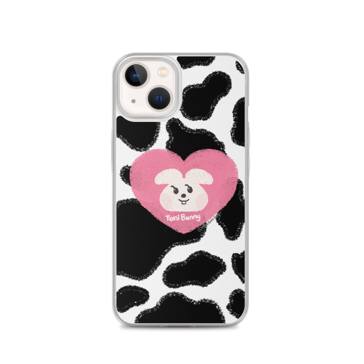 π ToniBunny Pink Heart Cow Print Edition iPhone Clear Case π