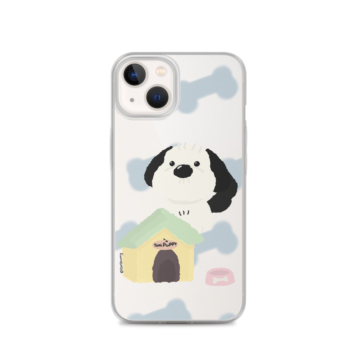 🐾 Blue Pattern ToniPuppy iPhone Clear Case 🐾
