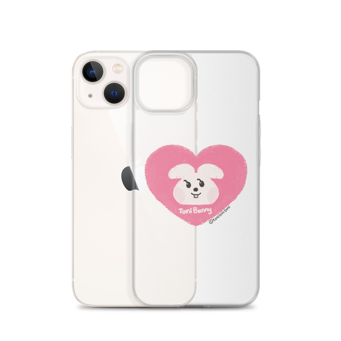 π ToniBunny Pink Heart iPhone Clear Case π