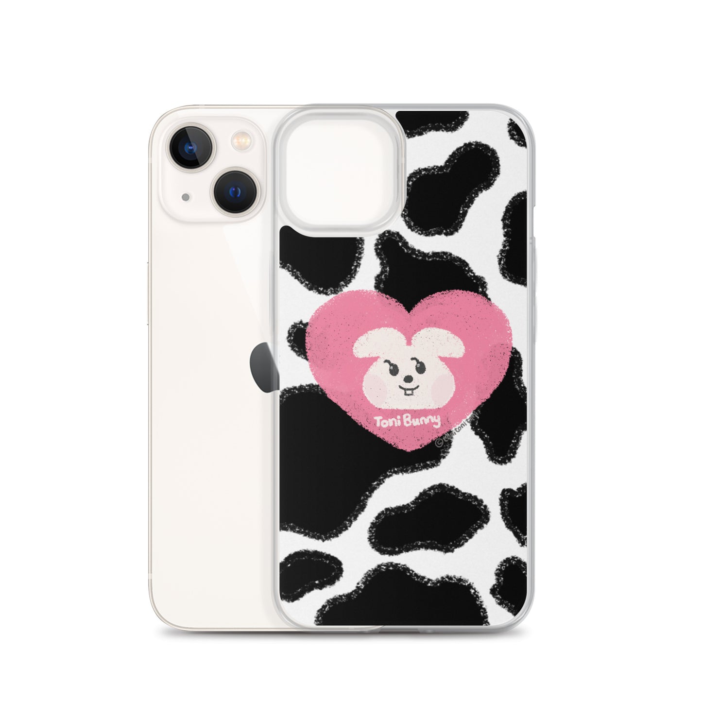 π ToniBunny Pink Heart Cow Print Edition iPhone Clear Case π