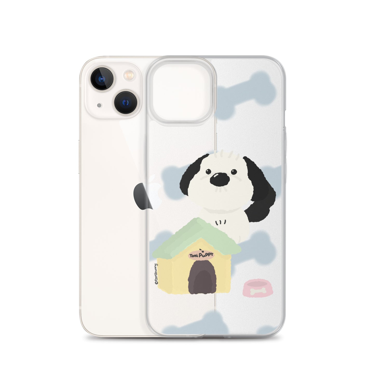 🐾 Blue Pattern ToniPuppy iPhone Clear Case 🐾