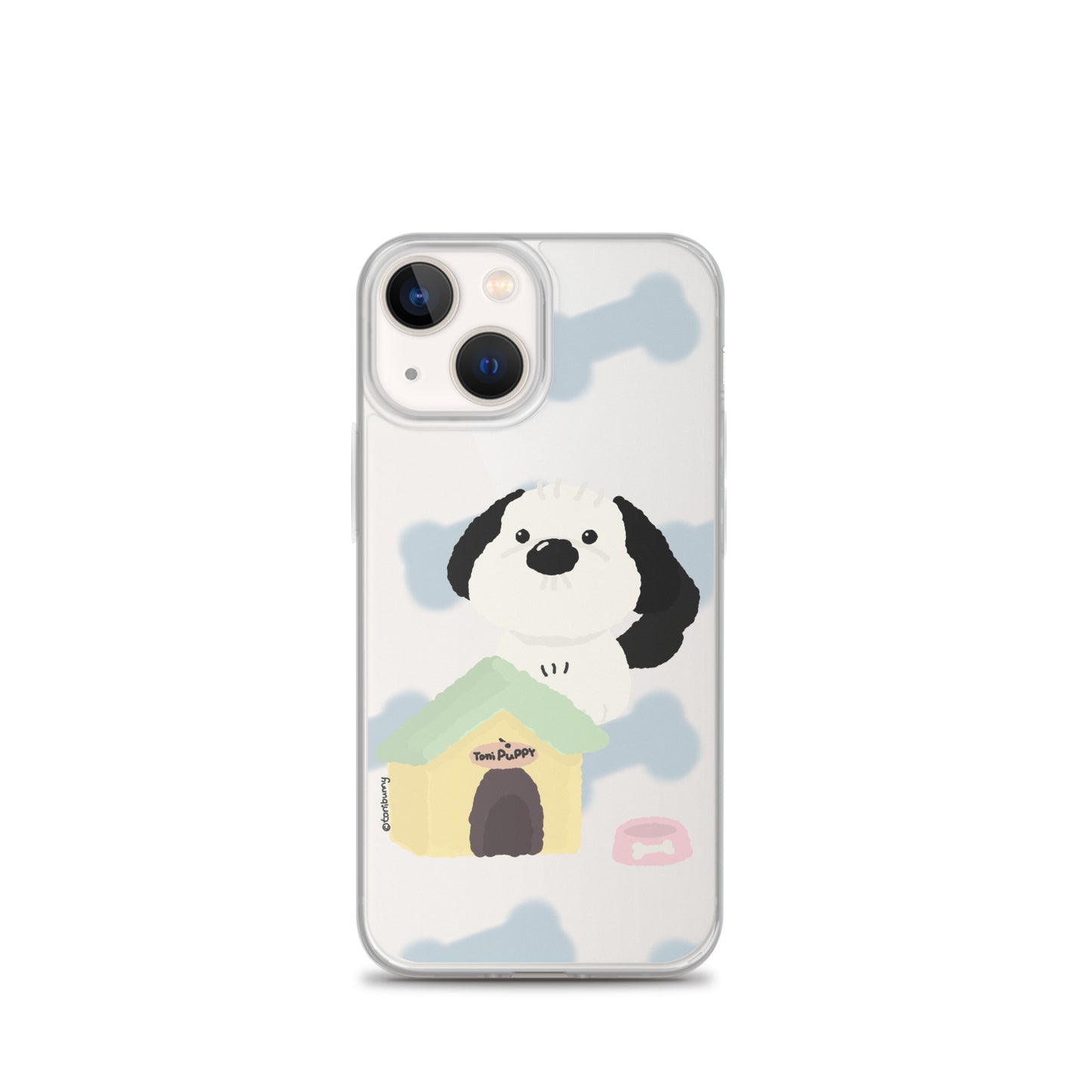 🐾 Blue Pattern ToniPuppy iPhone Clear Case 🐾