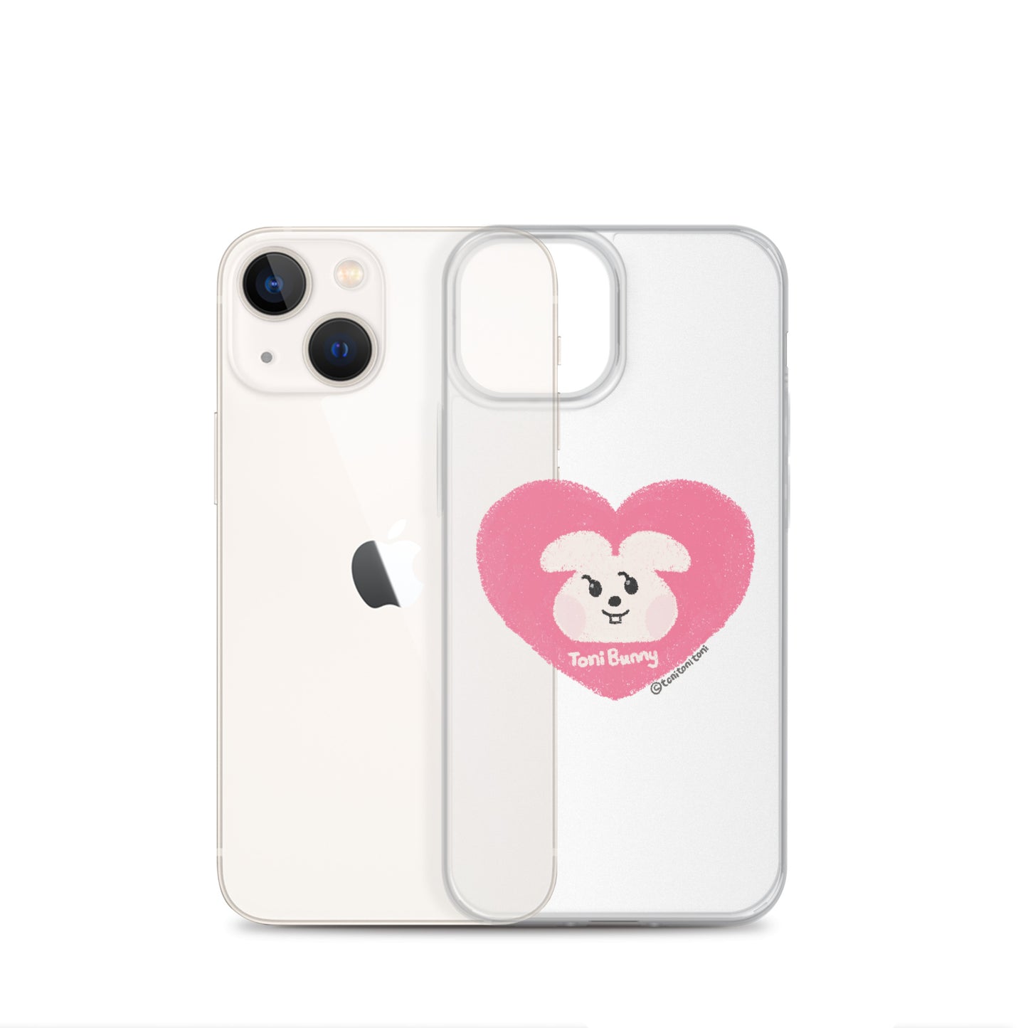 π ToniBunny Pink Heart iPhone Clear Case π
