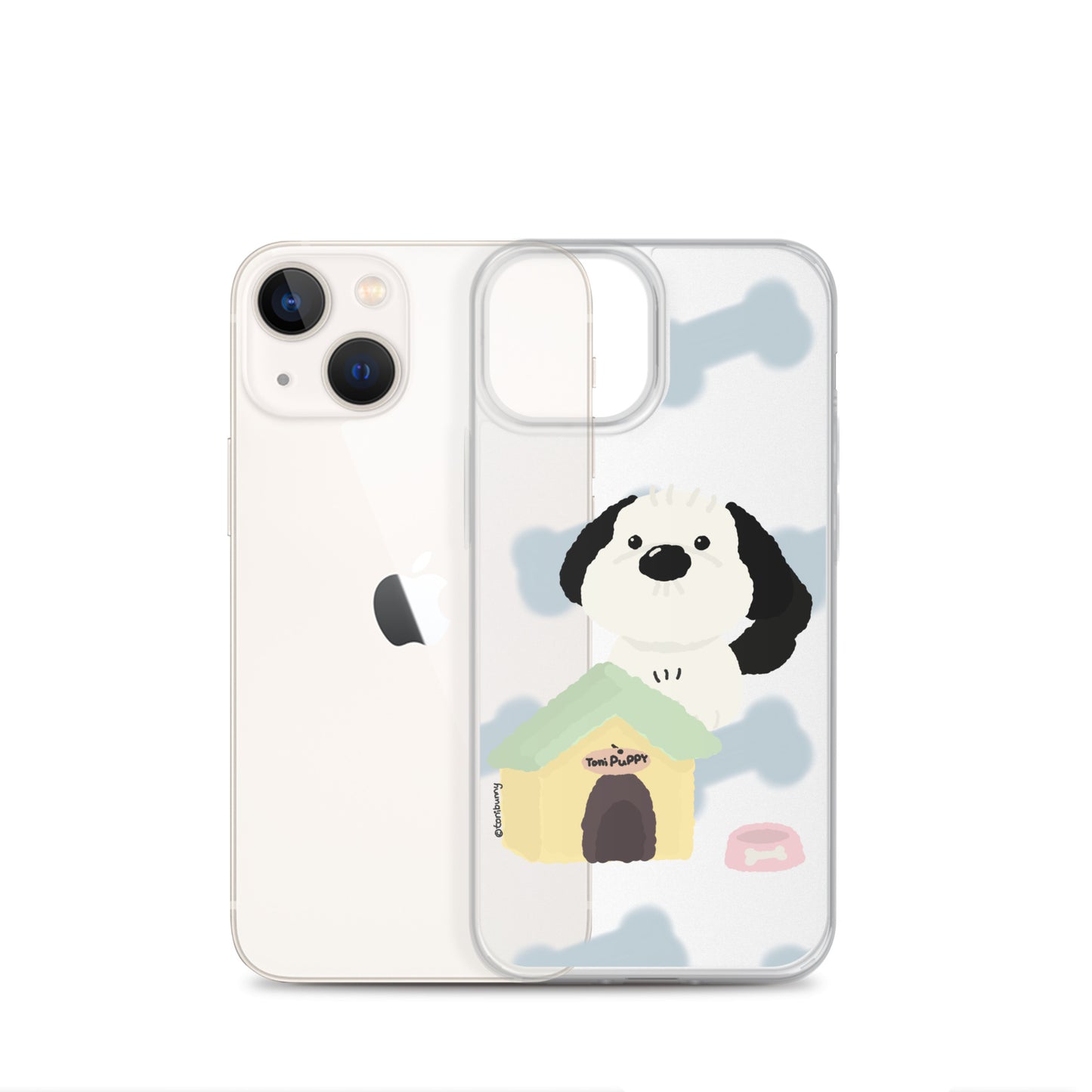 🐾 Blue Pattern ToniPuppy iPhone Clear Case 🐾