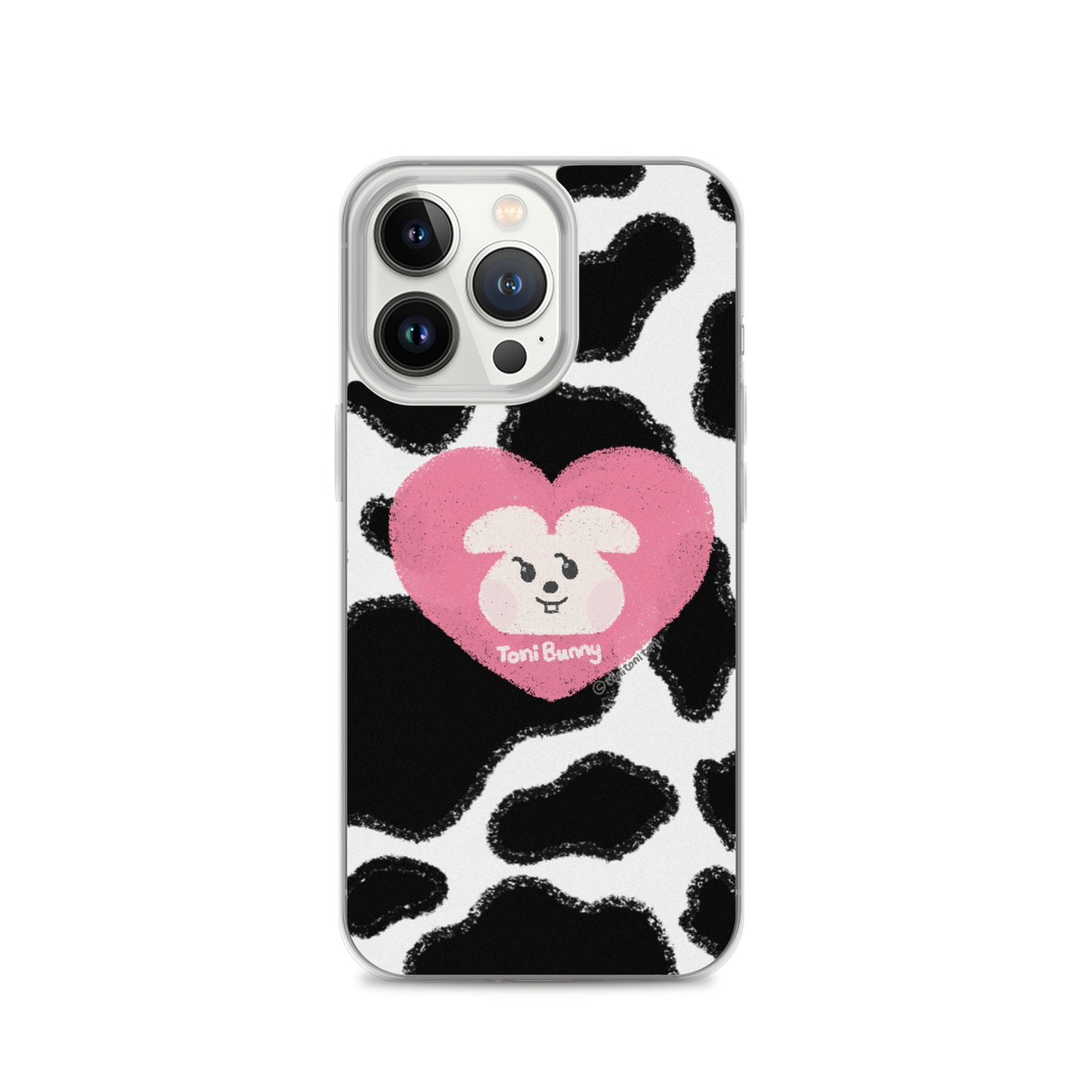 π ToniBunny Pink Heart Cow Print Edition iPhone Clear Case π