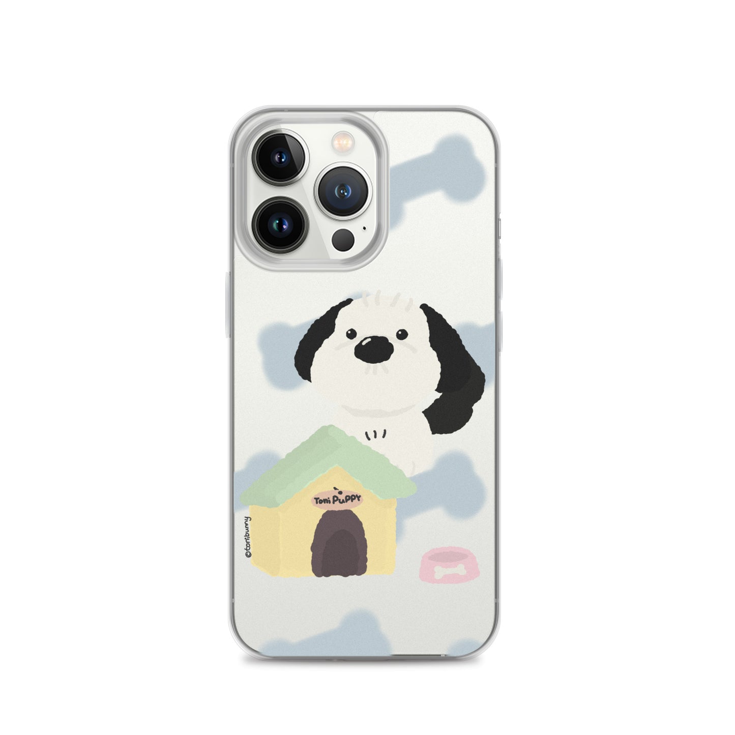 🐾 Blue Pattern ToniPuppy iPhone Clear Case 🐾