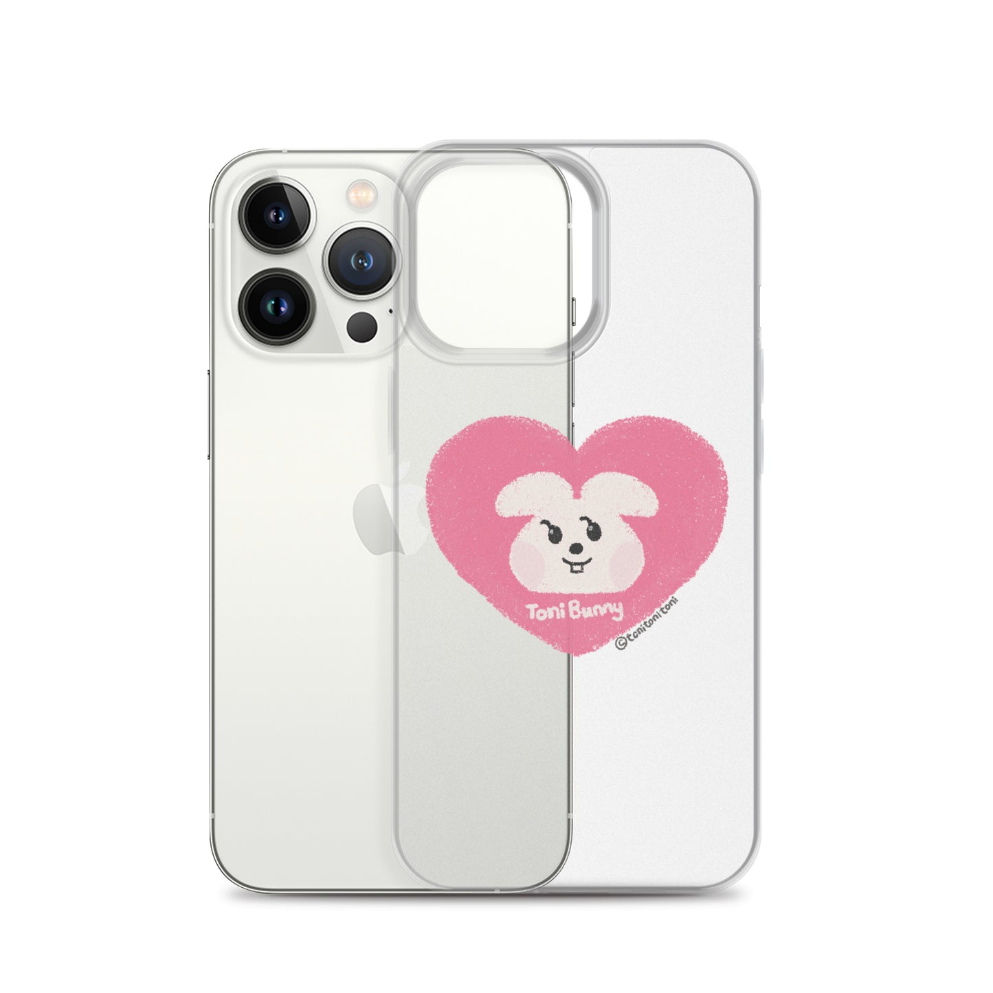 π ToniBunny Pink Heart iPhone Clear Case π