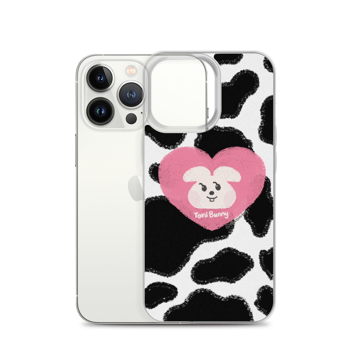 π ToniBunny Pink Heart Cow Print Edition iPhone Clear Case π