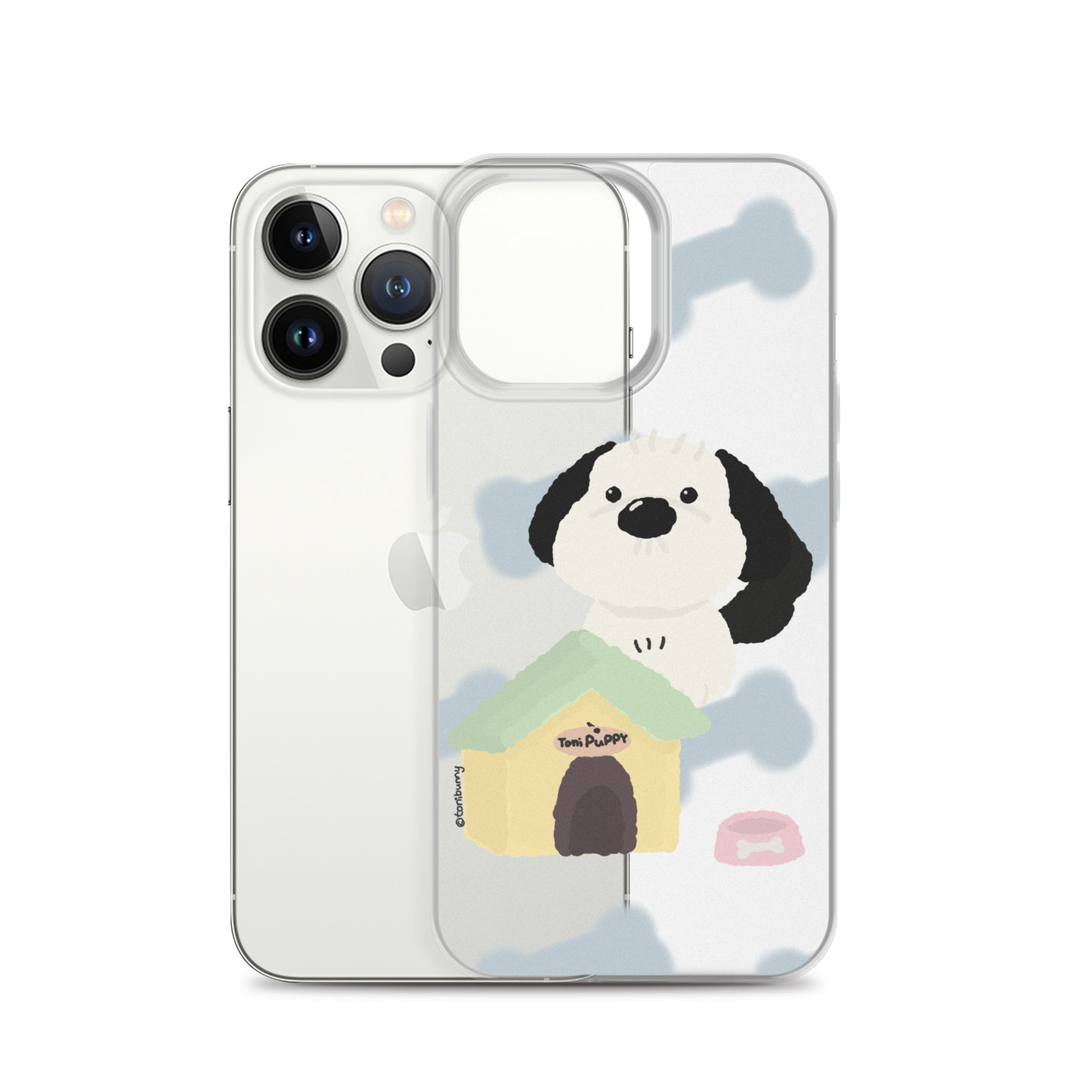 🐾 Blue Pattern ToniPuppy iPhone Clear Case 🐾