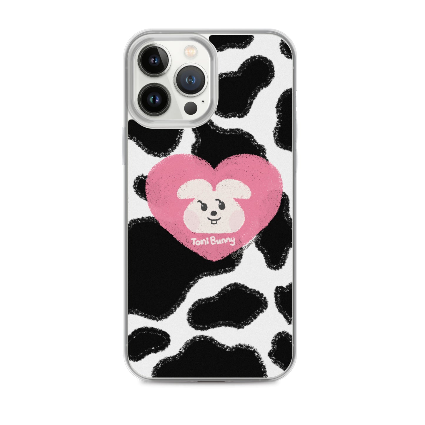 π ToniBunny Pink Heart Cow Print Edition iPhone Clear Case π