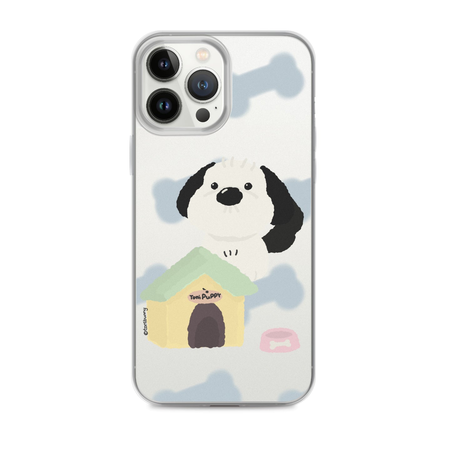 🐾 Blue Pattern ToniPuppy iPhone Clear Case 🐾